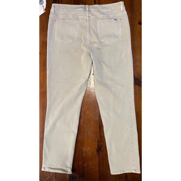 Chico’s So Slimming beige cotton denim pants size 2 ankle length - Picture 3 of 9